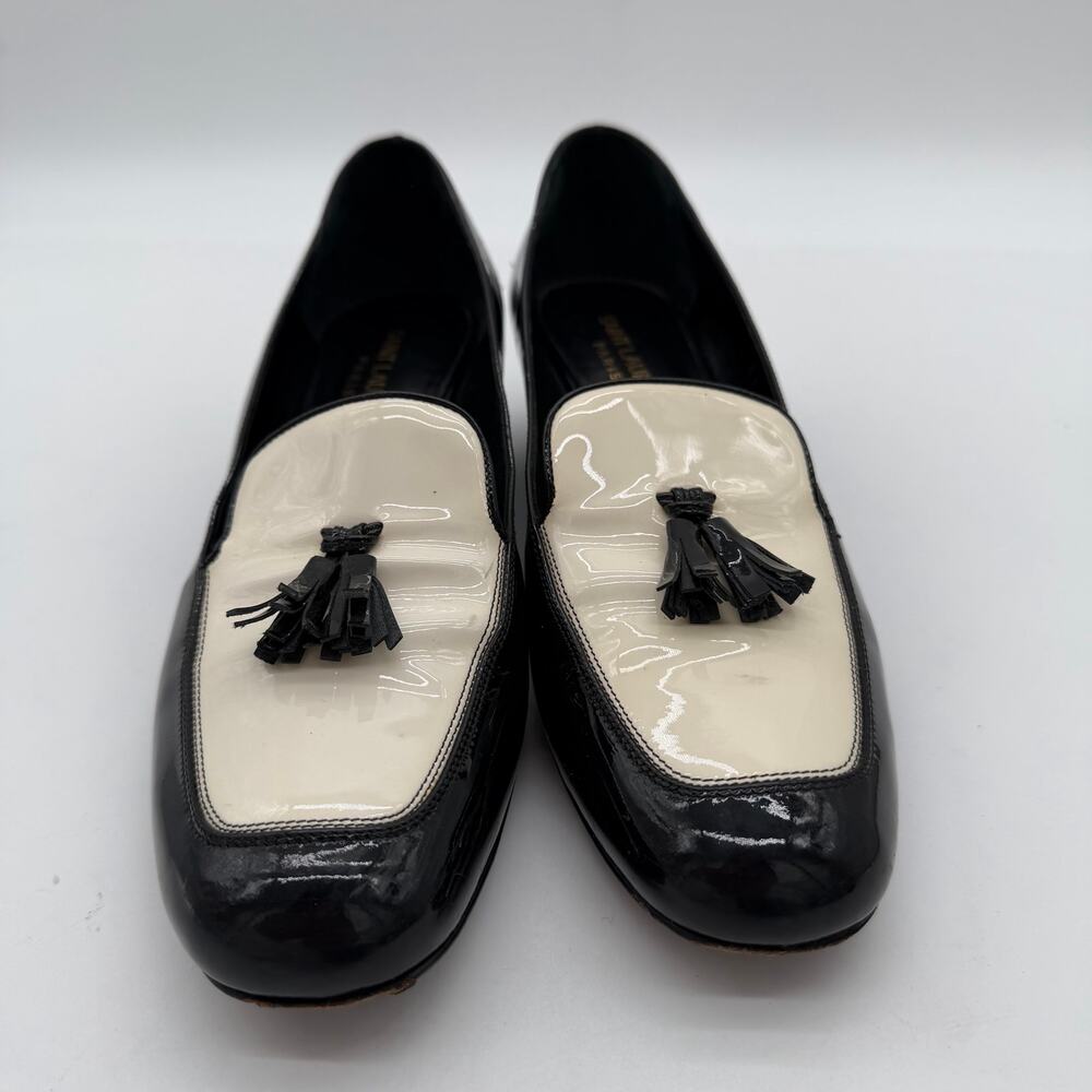 Saint Laurent Elegant Patent Leather Tassel Accents Pumps Women's Size 7 IT 37 - Picture 7 of 8